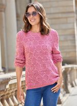 Pullover mit Wabendessin ROS&Eacute;-BEERE-MULTICOLOR