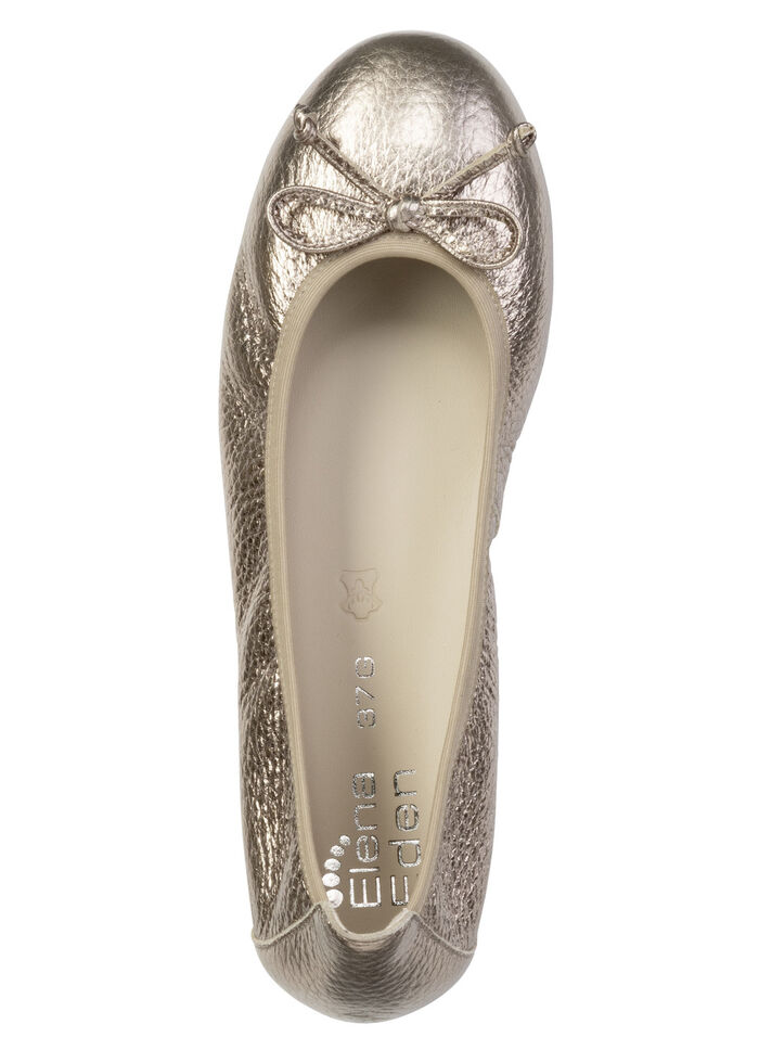 ELENA EDEN, schicke Damen-Ballerinas, Weite G, mit herausnehmbarem Fußbett ANTIKGOLD