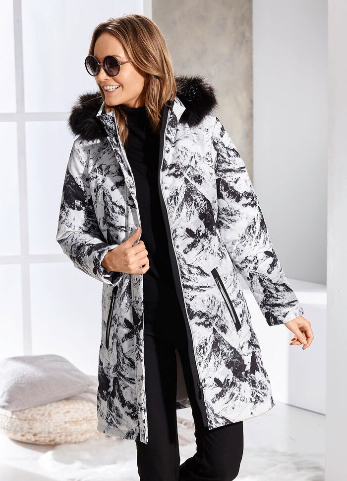 Kurzmantel mit abnehmbarer Kapuze 