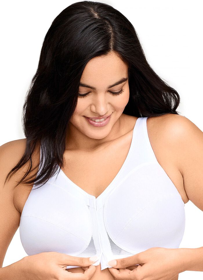 Glamorise St&uuml;tz-BH mit praktischem Vorderverschluss WEISS