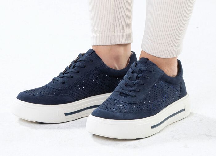 ELENA EDEN Sneaker aus feinem Veloursleder MARINE