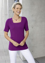 Shirt mit interessantem Halsausschnitt in 3 Farben BEERE