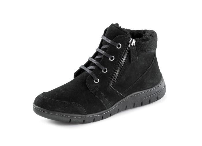 ELENA EDEN, gef&uuml;tterte Damen-Boots, Winterschuhe, Weite H, mit herausnehmbarem Fu&szlig;bett SCHWARZ