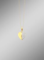 Herz-Anh&auml;nger in Bicolor mit Kristallen 