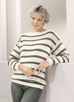 Pullover mit Glitzerakzenten ECRU-OLIV-BEIGE