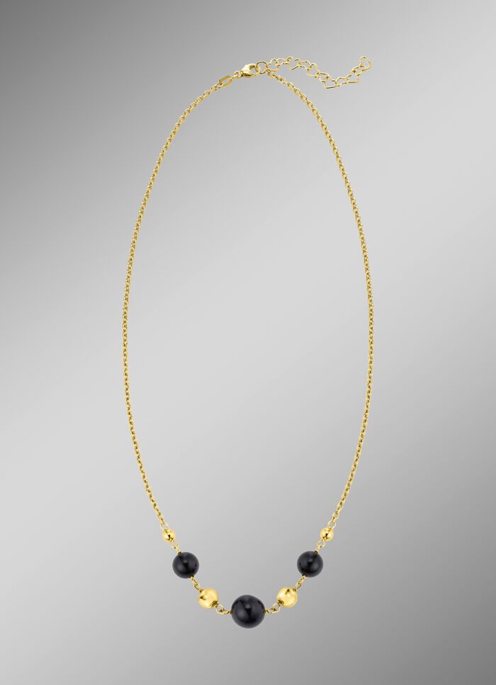 Halskette mit echt schwarzem Achat 