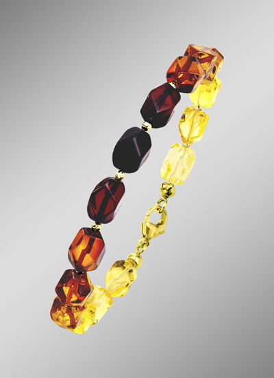 Edles Armband mit Bernstein und Hämatit 