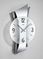Hochwertige Wanduhr aus Messing mit geschwungener Rückwand SILBER