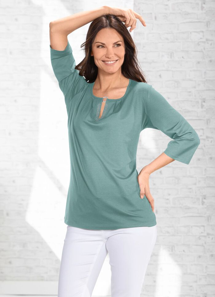 Exzellentes Shirt mit Faltenlegung in 2 Farben SALBEI