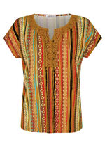 Shirt mit H&auml;kelspitzenbesatz 