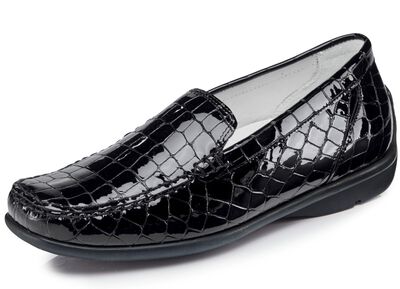 Waldl&auml;ufer, stilvolle Damen-Slipper, Weite H, mit herausnehmbarem Fu&szlig;bett 