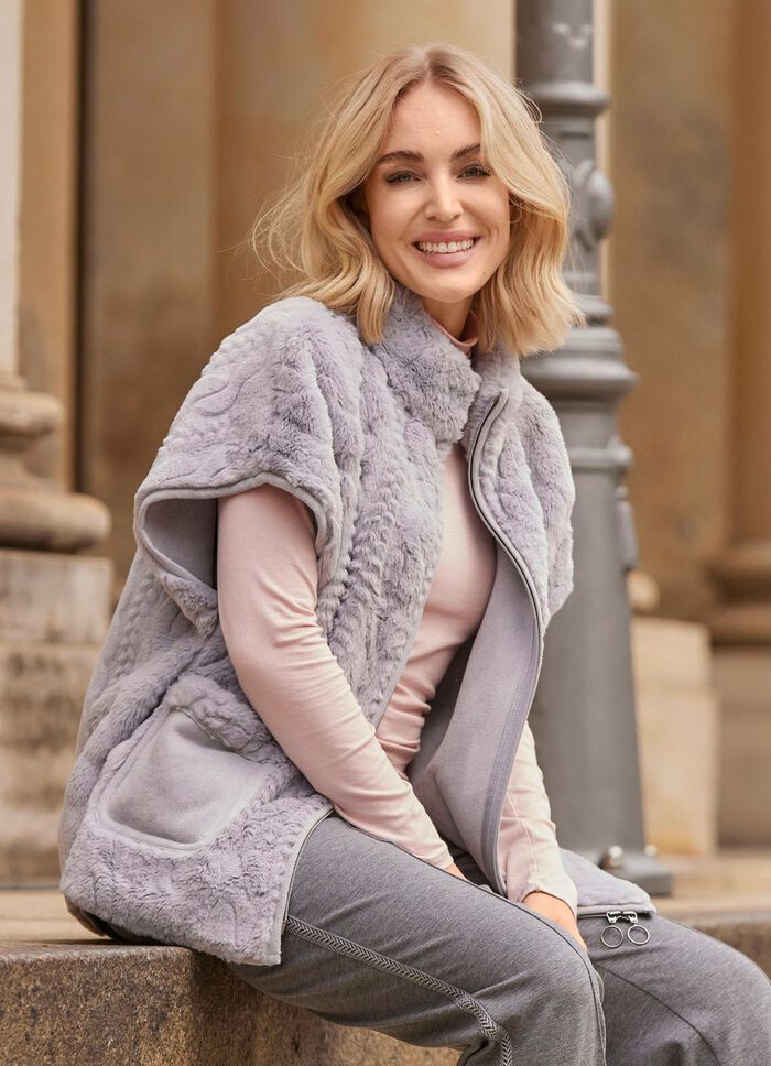 Weste in Zopfmuster-Optik 