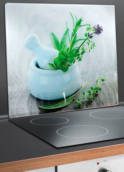 Wandblende aus Glas, Kr&auml;utergarten 