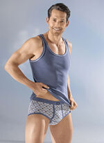 Viererpack Slips aus Feinripp, mit Karodessin 