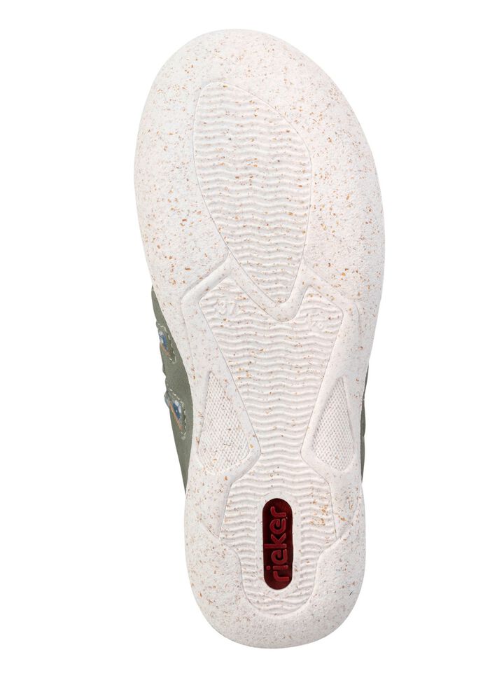 Rieker Slipper aus weichem Nubukmaterial SCHILFGR&Uuml;N-BUNT