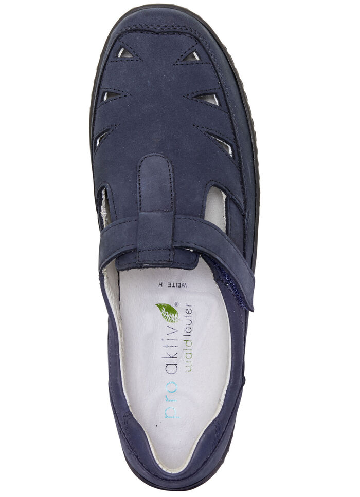 Waldläufer, bequeme Damen-Slipper, Weite H, mit herausnehmbarem Fußbett MARINE