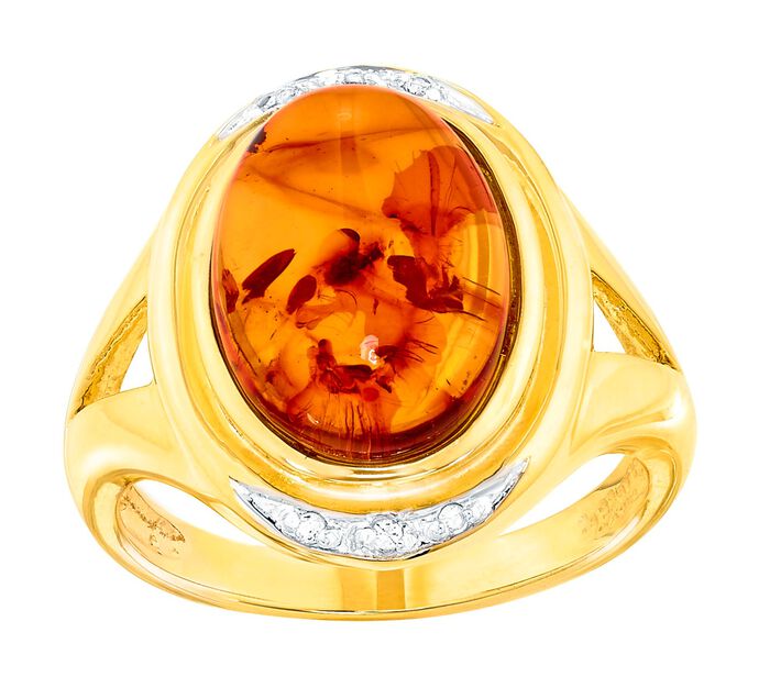 Edler Damenring mit echt Bernstein 