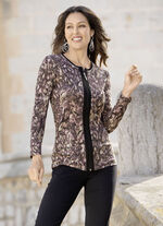 Shirtjacke mit Flatlock-Naht ROSÉ-TAUPE-SCHWARZ