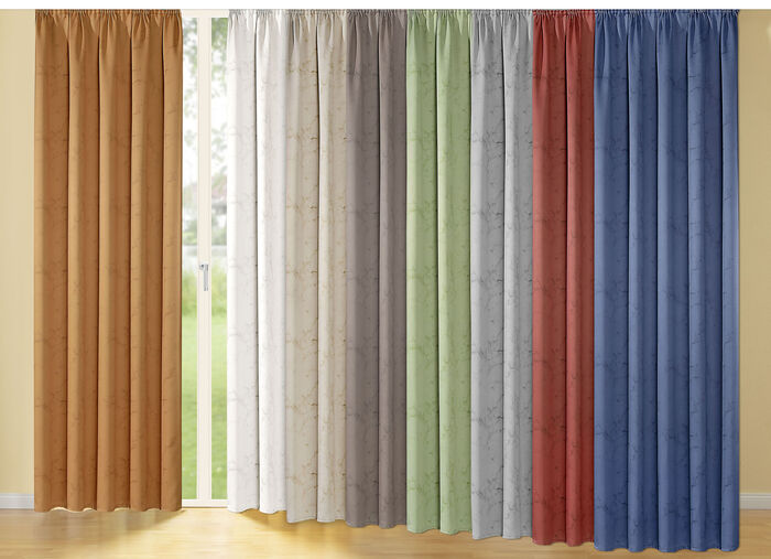 Blickdichter Verdunkelungsschal mit Kräuselband BLAU