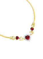 Herzcollier mit echt Granat und Weißtopas