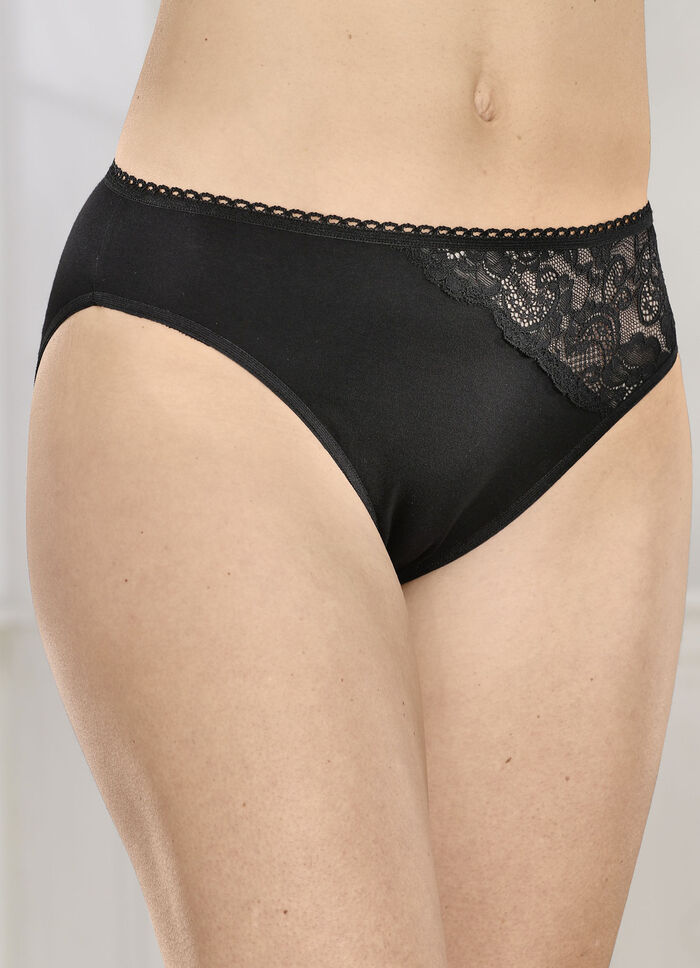 Viererpack Slips mit hübscher Elastikspitze 