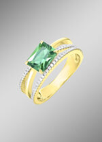 Vergoldeter Damenring mit Zirkonia 