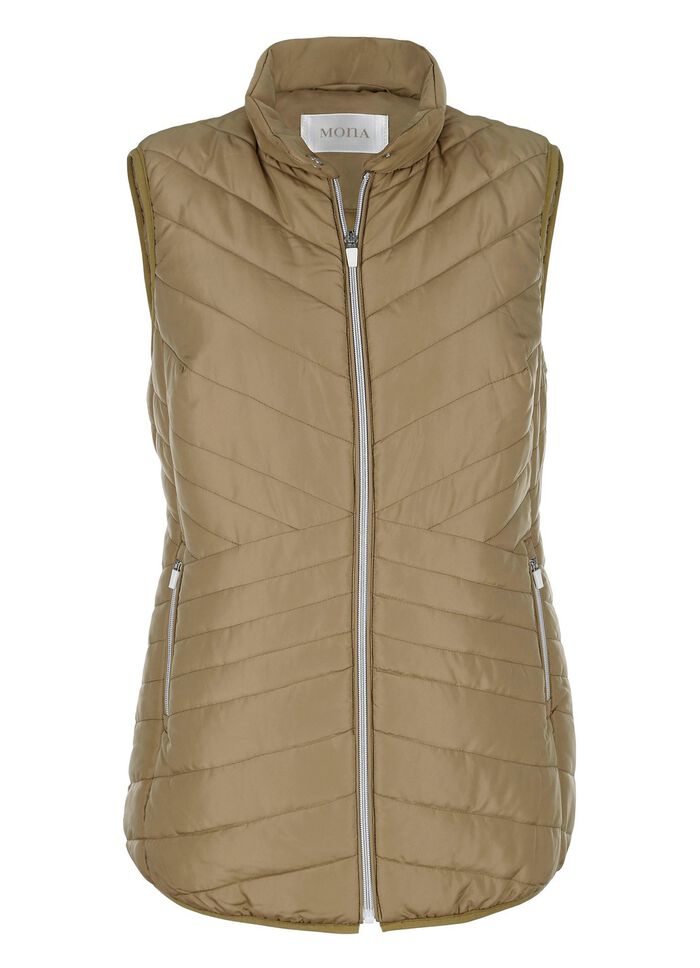 Steppweste mit Kontrastpaspelierung 