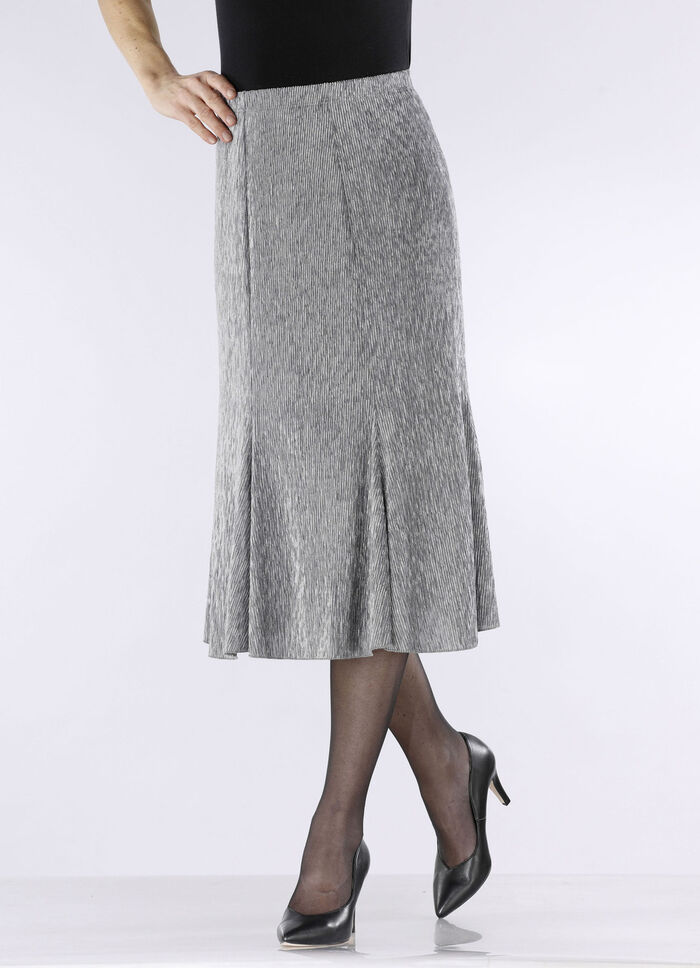 Edel schimmernder Bahnenrock SILBERGRAU