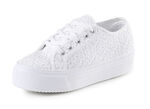 Elegante Damen-Schnürschuhe, mit herausnehmbarem Fußbett WEISS