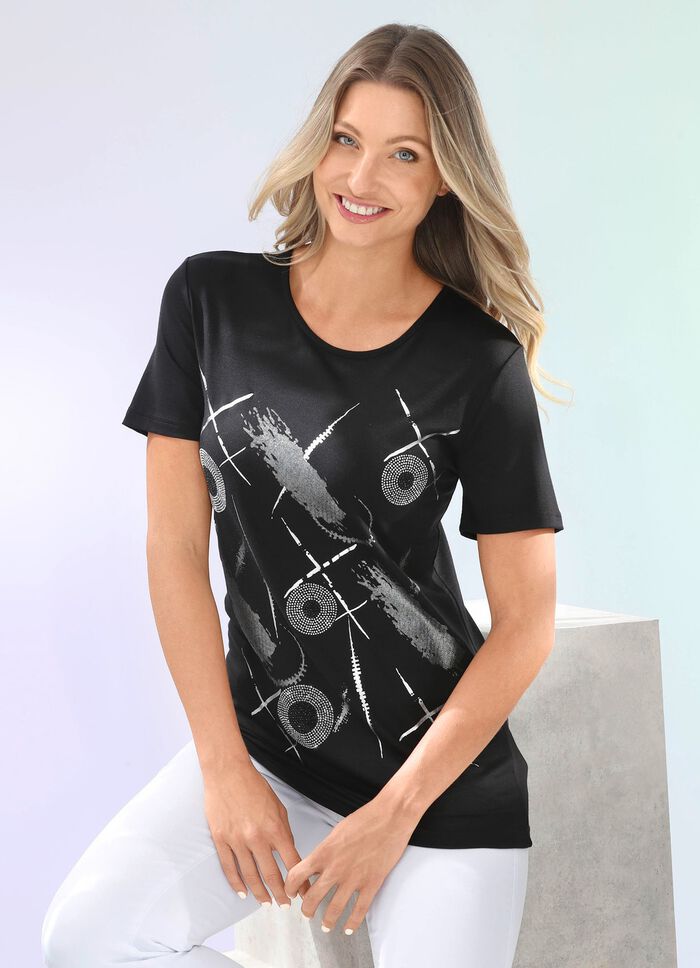 Shirt mit silberfarbenem Kontrast-Druck 