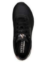 SKECHERS, bequeme Damen-Sneaker, mit sichtbarem Luftpolster SCHWARZ-GOLD