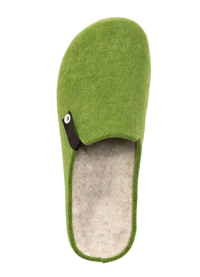 Laurina, trendige Damen-Hausschuhe, Weite G, mit anatomisch geformtem Fu&szlig;bett APFELGR&Uuml;N