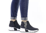 Rieker, modische Damen-Boots, Weite G, mit Reißverschluss DUNKELBLAU