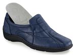 Waldläufer, bequeme Damen-Slipper, Weite H, mit herausnehmbarem Fußbett STAHLBLAU