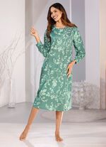 Nachthemd, wadenlang mit kn&ouml;pfbaren B&uuml;ndchenabschl&uuml;ssen  