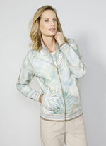 Sweatjacke mit floralem Motiv 