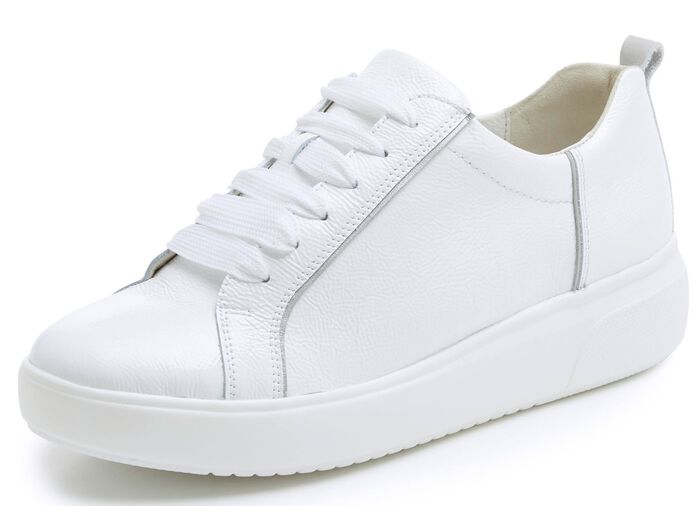 Waldl&auml;ufer, trendige Damen-Schn&uuml;rschuhe, Weite H, mit herausnehmbarem Fu&szlig;bett WEISS