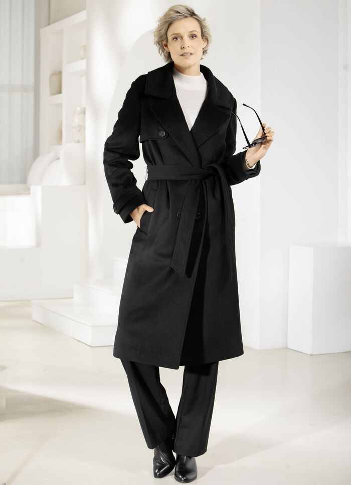 Mantel mit G&uuml;rtel in Trench-Optik 