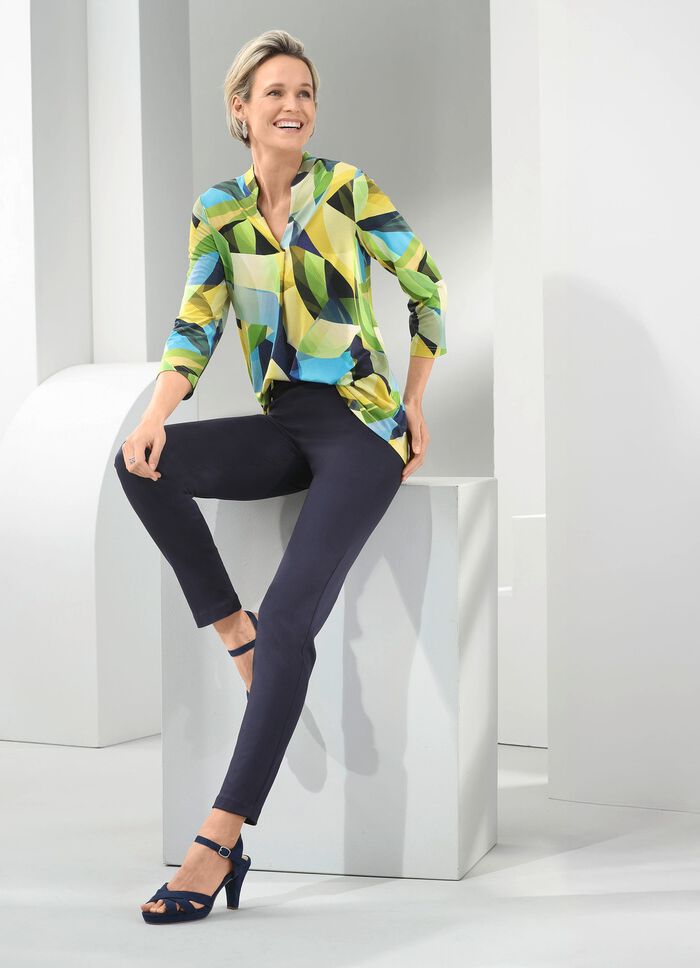 Shirt-Tunika mit dekorativer Faltenlegung 