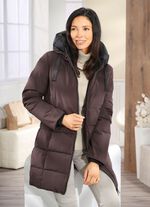 Funktions-Longparka mit angeschnittener Kapuze 
