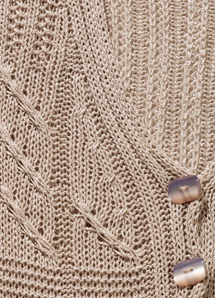 Strickjacke mit B&auml;ndchengarn 