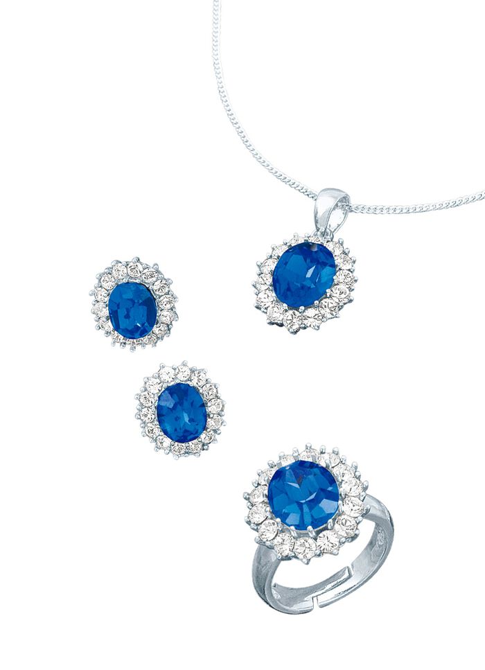 Schmuck-Set, 4-teilig mit Wei&szlig;goldauflage 