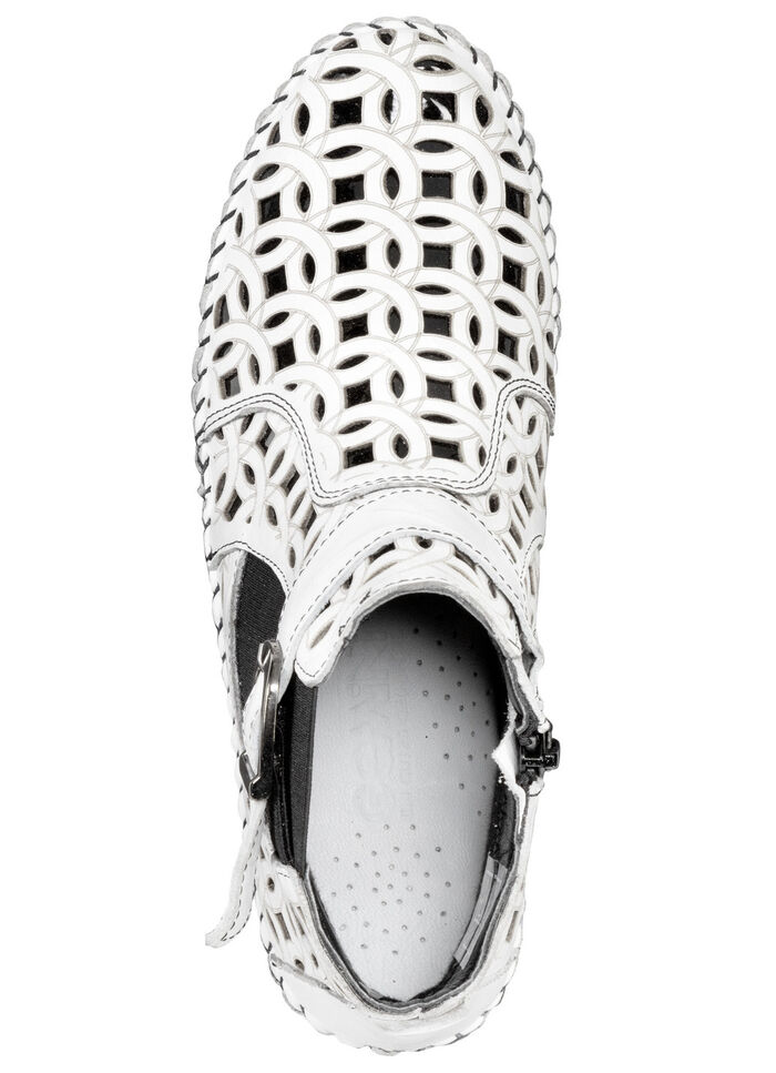 Gemini, sommerliche Damen-Boots, Weite G, mit herausnehmbarem Fußbett WEISS-SCHWARZ