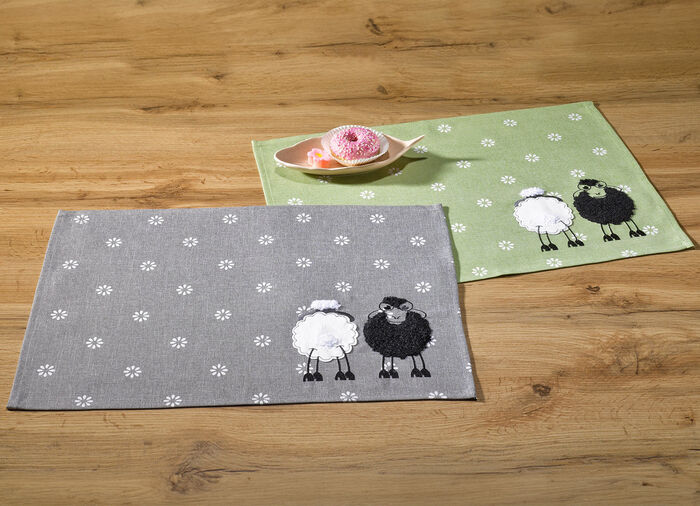 Tisch- und Raumdekoration mit Plüsch-Applikationen GRAU