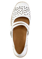 ELENA EDEN, sommerliche Damen-Spangenschuhe, Weite H, mit herausnehmbarem Fußbett WEISS