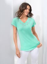 Shirt mit Strasszier im Vorderteil 