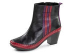 Gemini Stiefelette aus Rind-Nappaleder mit Kontraststreifen SCHWARZ-ROT-LILA