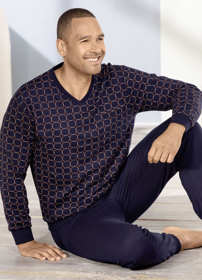 Schlafanzug mit Bündchenabschlüssen 