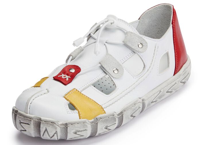 Andrea Conti Slipper aus Nappaleder WEISS-BUNT