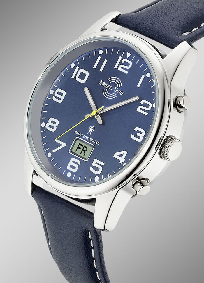 Master Time Funk-Herrenuhr mit Lederarmband 